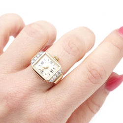 Bague montre Tank en or jaune et diamants - Castafiore