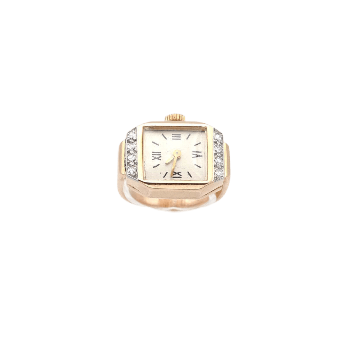 Bague montre Tank en or jaune et diamants - Castafiore