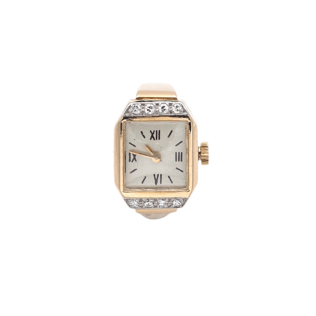 Bague montre Tank en or jaune et diamants - Castafiore