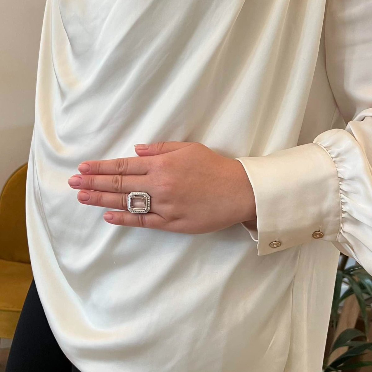 Bague morganite et diamants - Castafiore