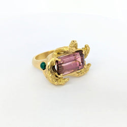 Bague motif Animalier or jaune et tourmaline - Castafiore