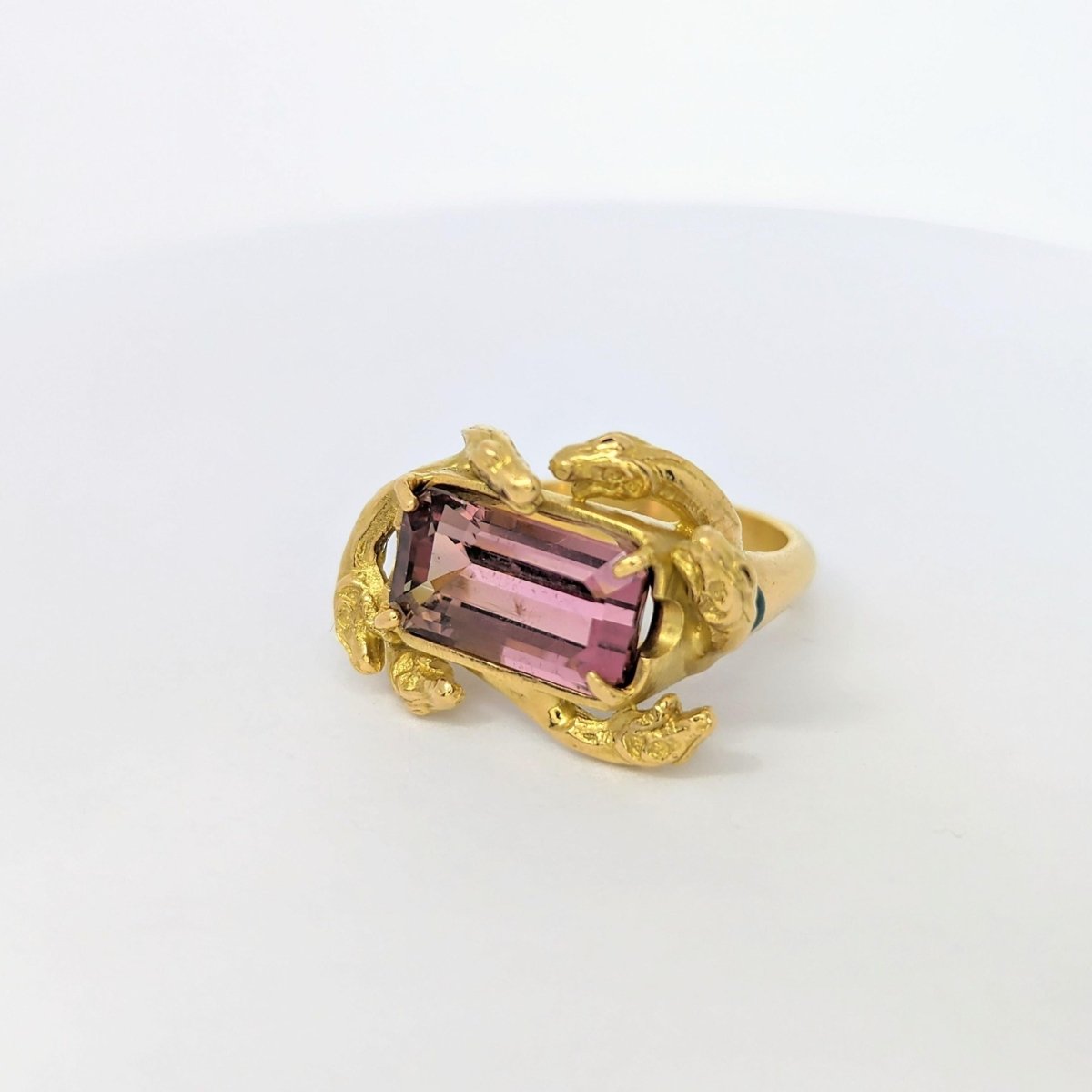 Bague motif Animalier or jaune et tourmaline - Castafiore