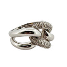 Bague Motif Maille en or blanc et diamant - Castafiore