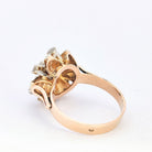 Bague motifs floraux en or rose et diamants - Castafiore