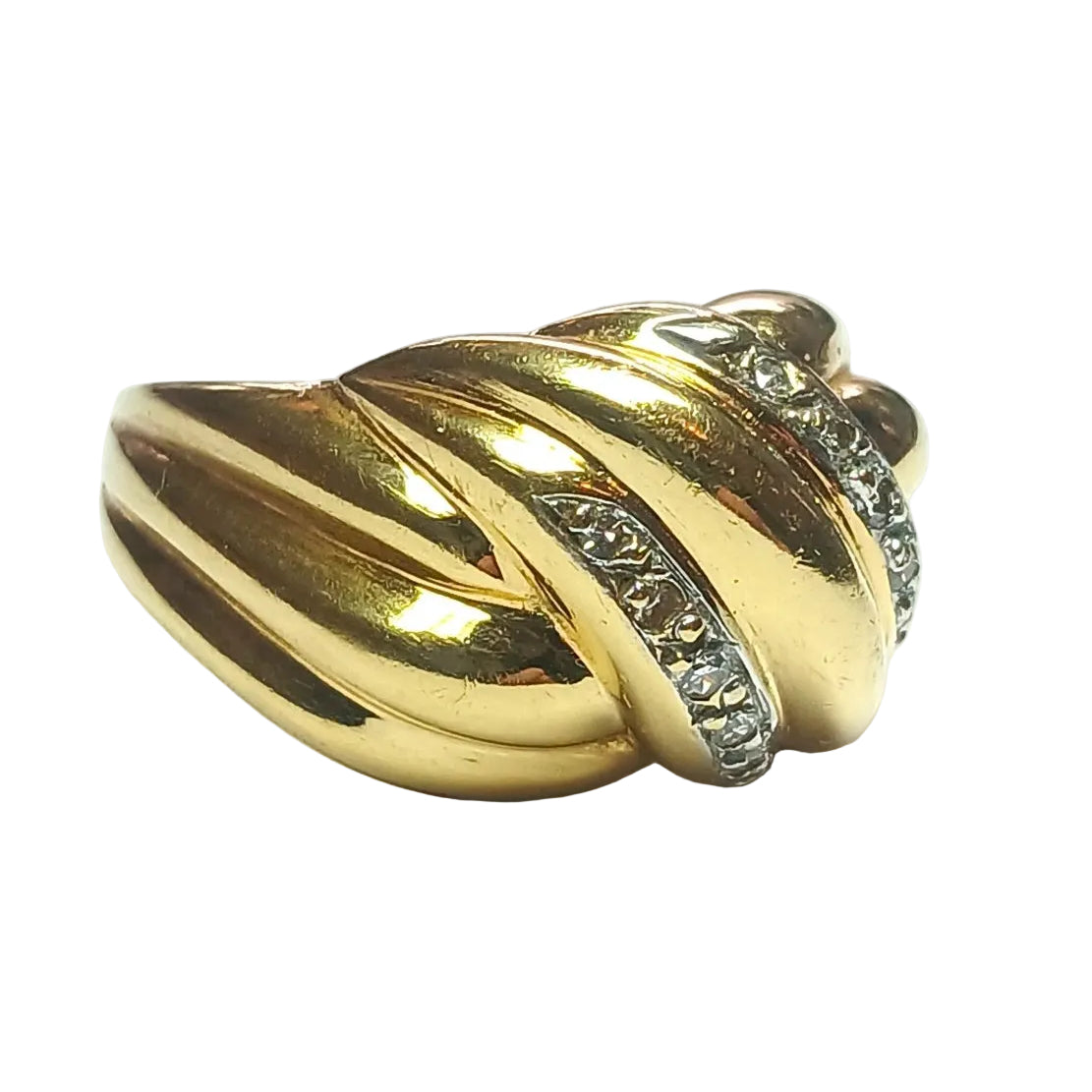 Bague Noeud drapé en or jaune et diamants - Castafiore