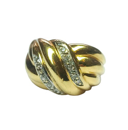Bague Noeud drapé en or jaune et diamants - Castafiore