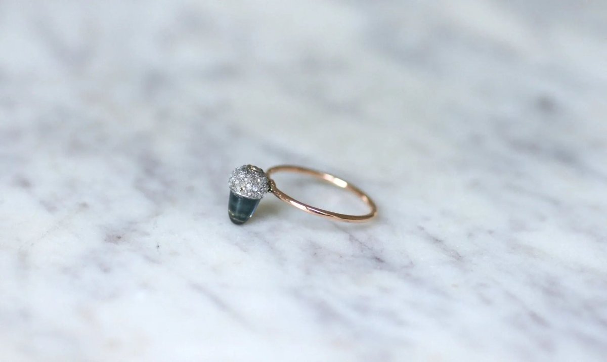 Bague Noisette Saphir et Diamants - Castafiore