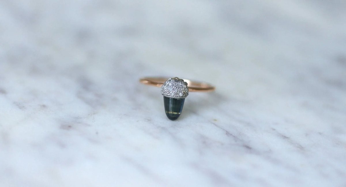 Bague Noisette Saphir et Diamants - Castafiore