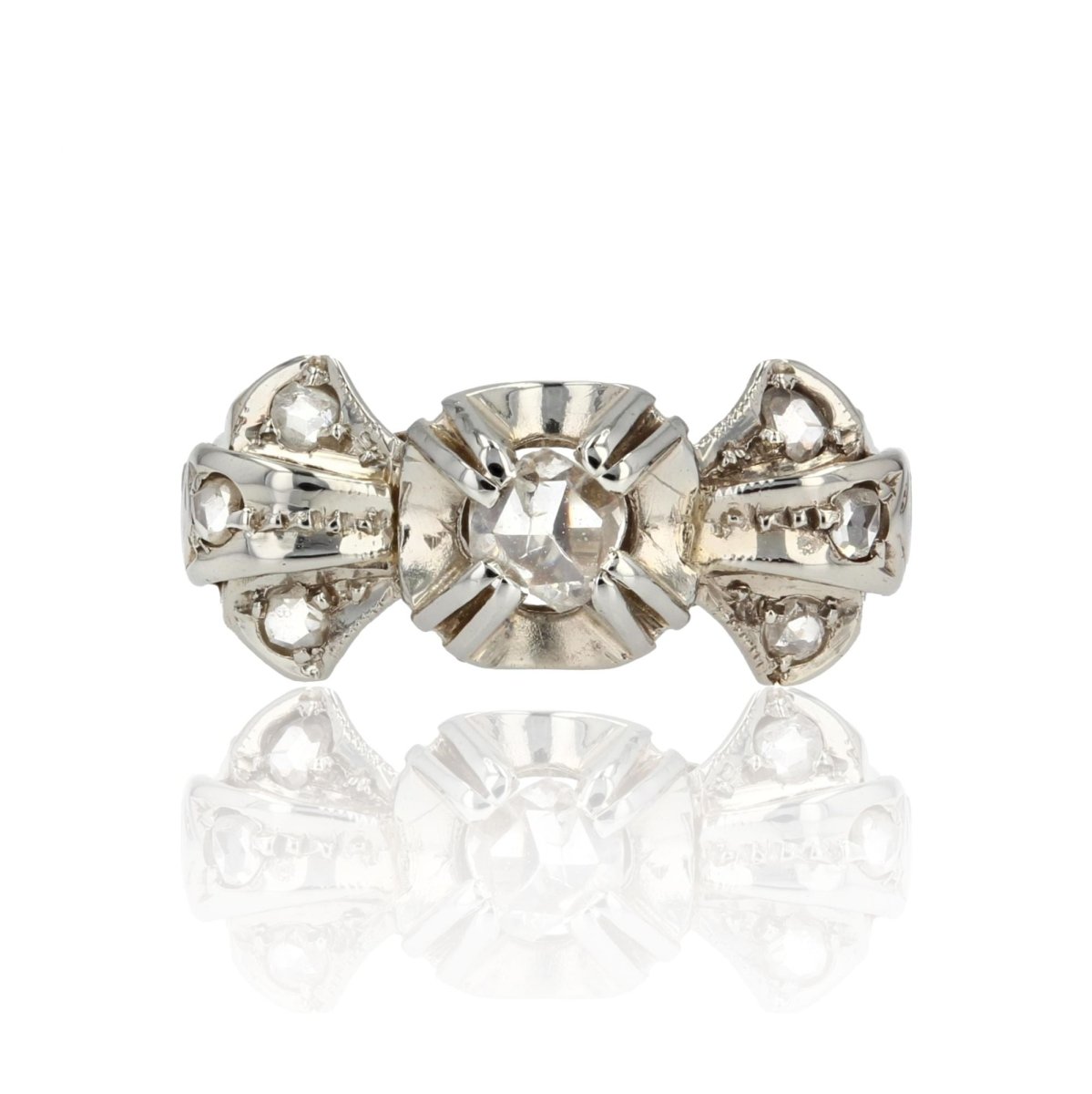 Bague nud art déco diamants - Castafiore