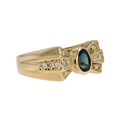 Bague nud d'occasion saphir diamants - Castafiore