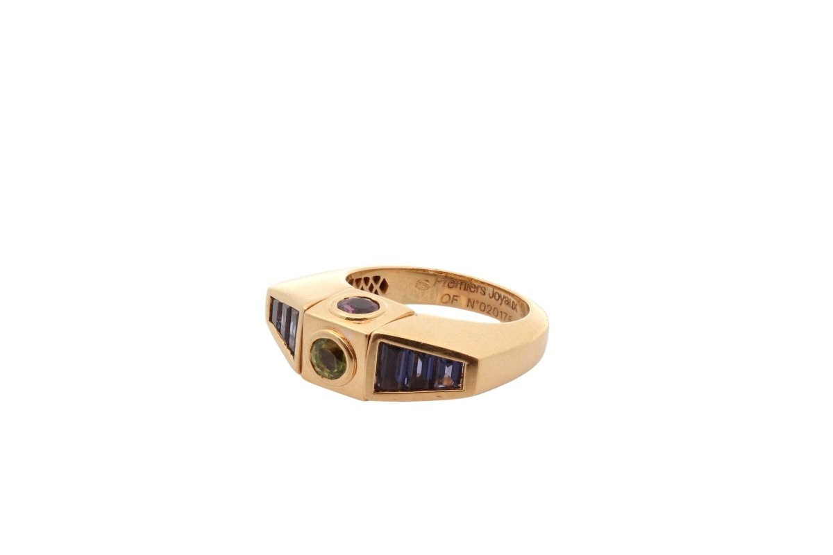 Bague OCTAVIA Premiers joyaux en or 18k améthyste, citrine, péridot et tanzanite - Castafiore