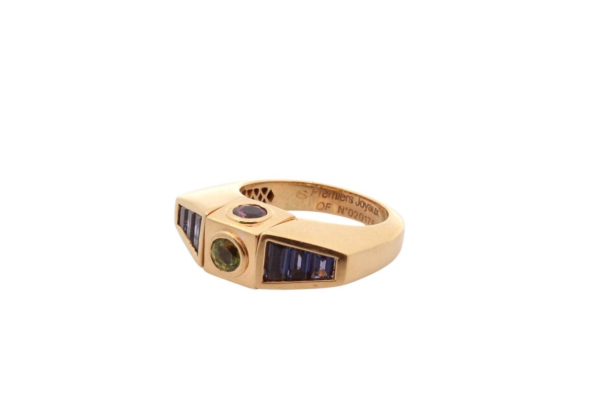 Bague OCTAVIA Premiers joyaux en or 18k améthyste, citrine, péridot et tanzanite - Castafiore