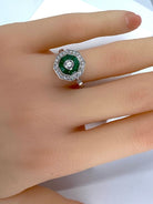 Bague octogonale en or 18 carats en émeraudes et diamants - Castafiore