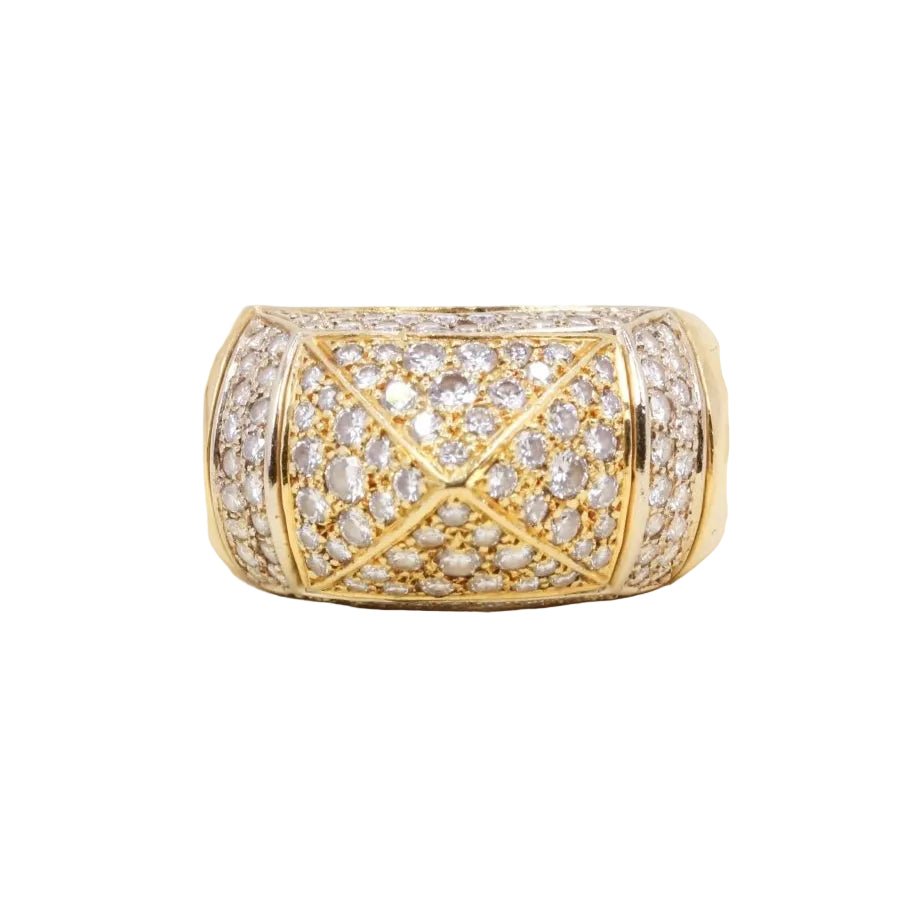 Bague OJ PERRIN Pyramide en or jaune et diamants - Castafiore