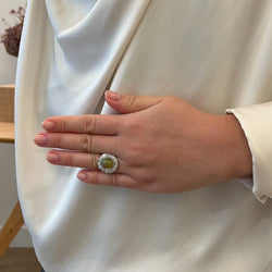 Bague opale et diamants en or 18k - Castafiore