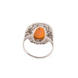 Bague opale et diamants en or 18k - Castafiore