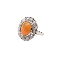 Bague opale et diamants en or 18k - Castafiore