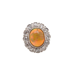 Bague opale et diamants en or 18k - Castafiore