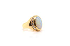 Bague opale et diamants en or jaune 18k - Castafiore