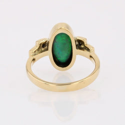 Bague opale et diamants or jaune - Castafiore