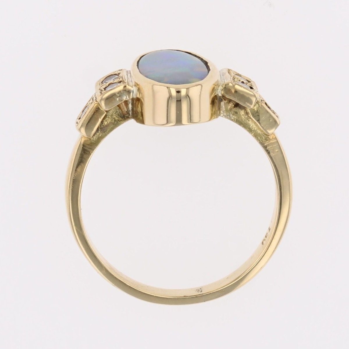 Bague opale et diamants or jaune - Castafiore