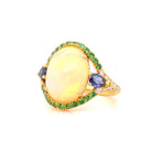 Bague opale, saphirs et diamants en or - Castafiore