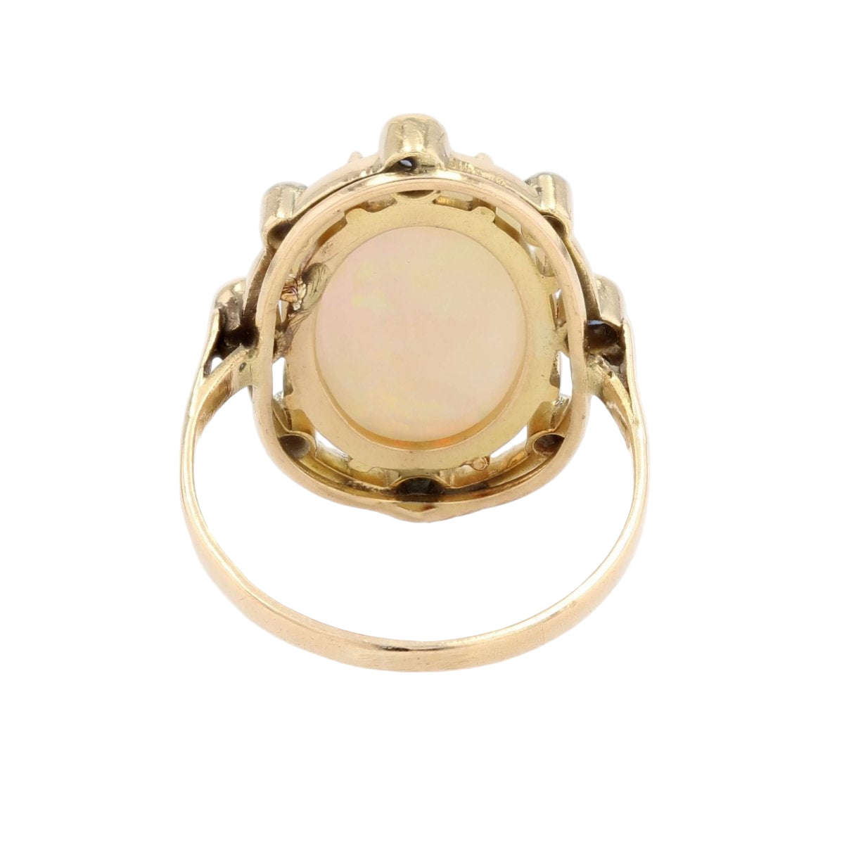 Bague Opale saphirs et diamants en or jaune - Castafiore
