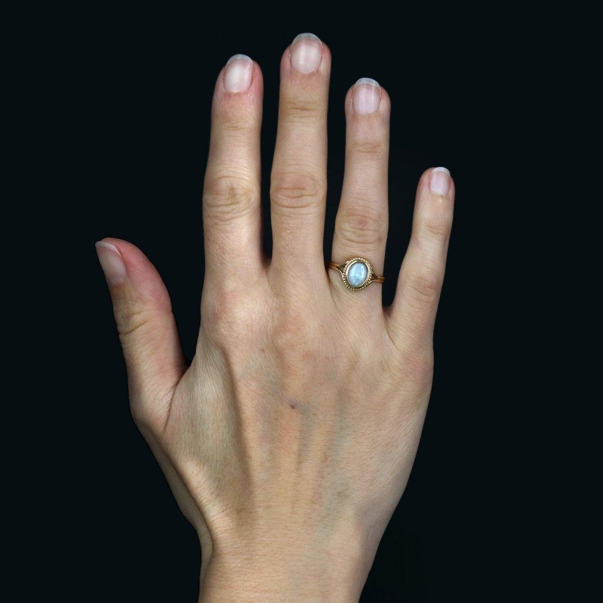 Bague opale torsadé en or jaune - Castafiore