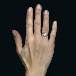 Bague opale torsadé en or jaune - Castafiore