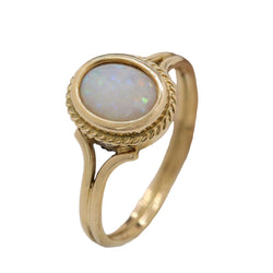 Bague opale torsadé en or jaune - Castafiore