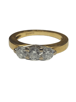 BAGUE OR 18K DIAMANTS 0,35 CT (x3) (T.53) - Castafiore
