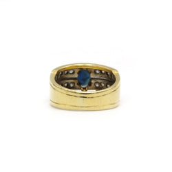 Bague - Or bi - colore, Diamants & Saphir - Castafiore