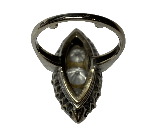 BAGUE OR BLANC 18K MARQUISE (T.48) - Castafiore