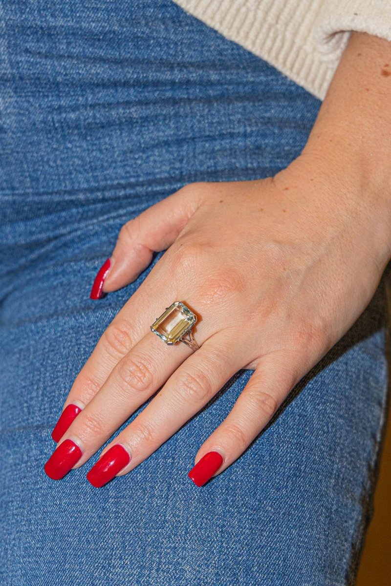 Bague Or blanc Aigue Marine - Castafiore