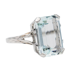 Bague Or blanc Aigue Marine - Castafiore