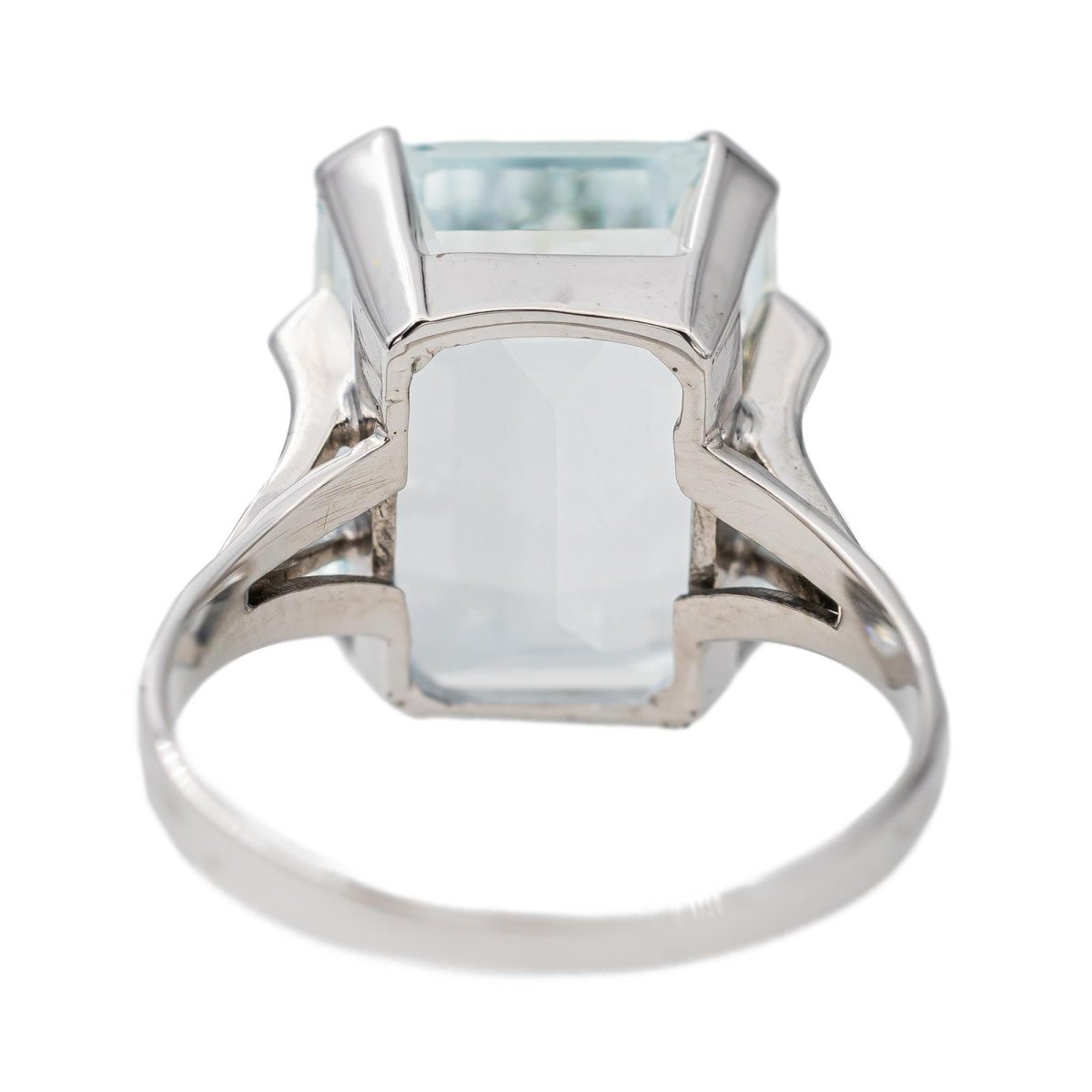 Bague Or blanc Aigue Marine - Castafiore