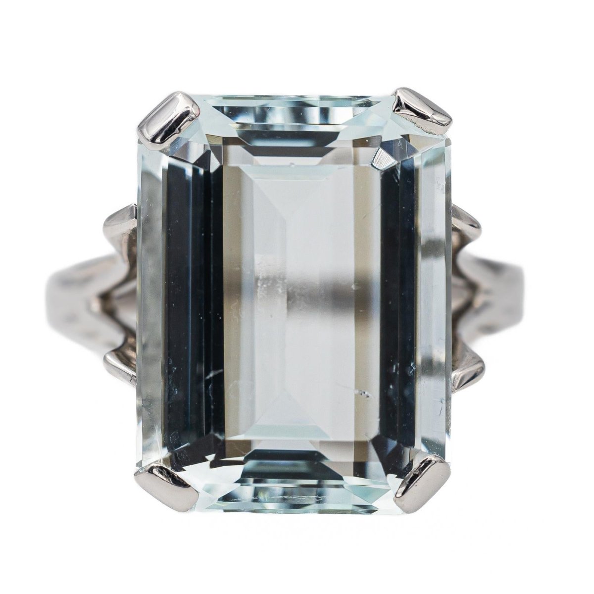 Bague Or blanc Aigue Marine - Castafiore