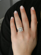 Bague or blanc diamant coussin taille ancienne 0,8 ct - Castafiore