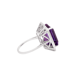 Bague or blanc, diamants, améthyste. - Castafiore