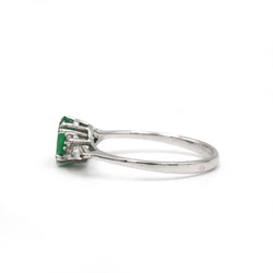 Bague - Or blanc, Diamants & Emeraude - Castafiore