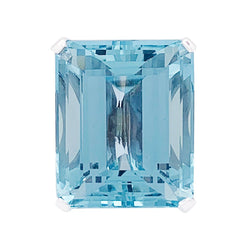 Bague or blanc et aigue - marine - Castafiore