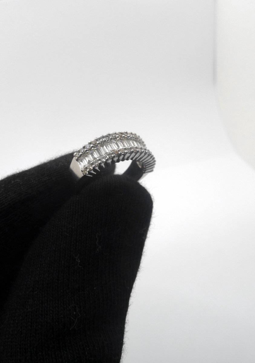 Bague or blanc et diamants 1 ct - Castafiore