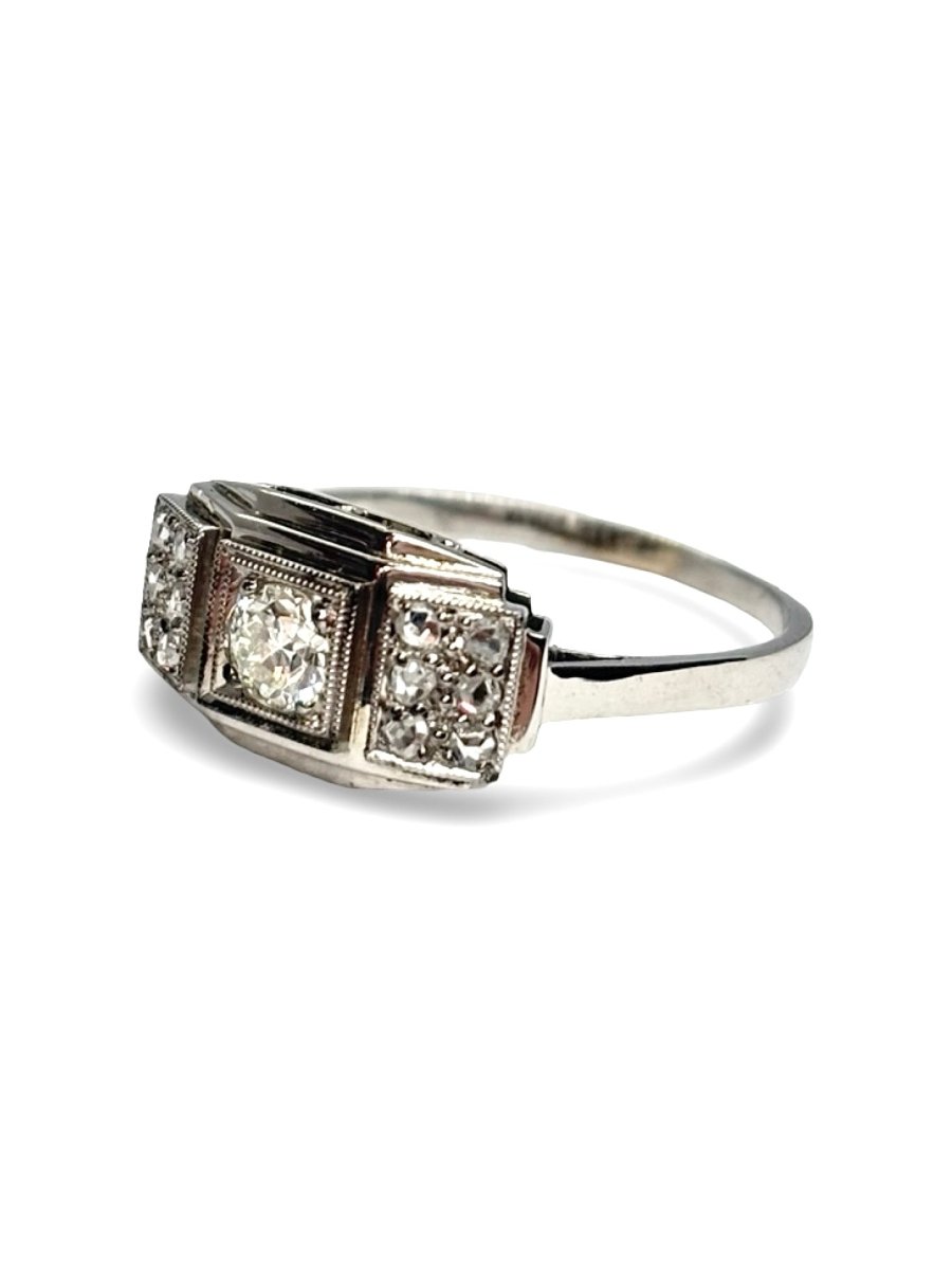 Bague or blanc et diamants - Castafiore