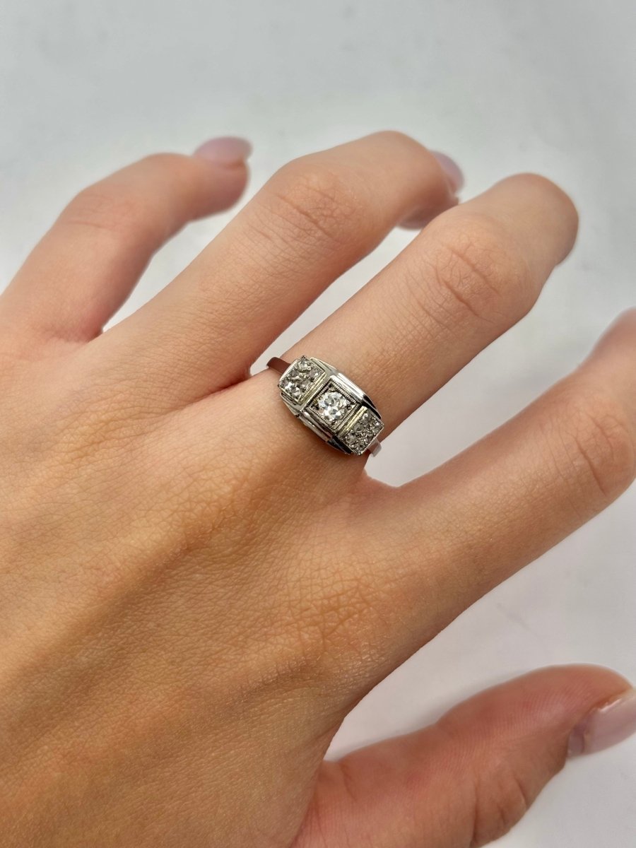 Bague or blanc et diamants - Castafiore