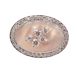 Bague or blanc, nacre, et diamants - Castafiore