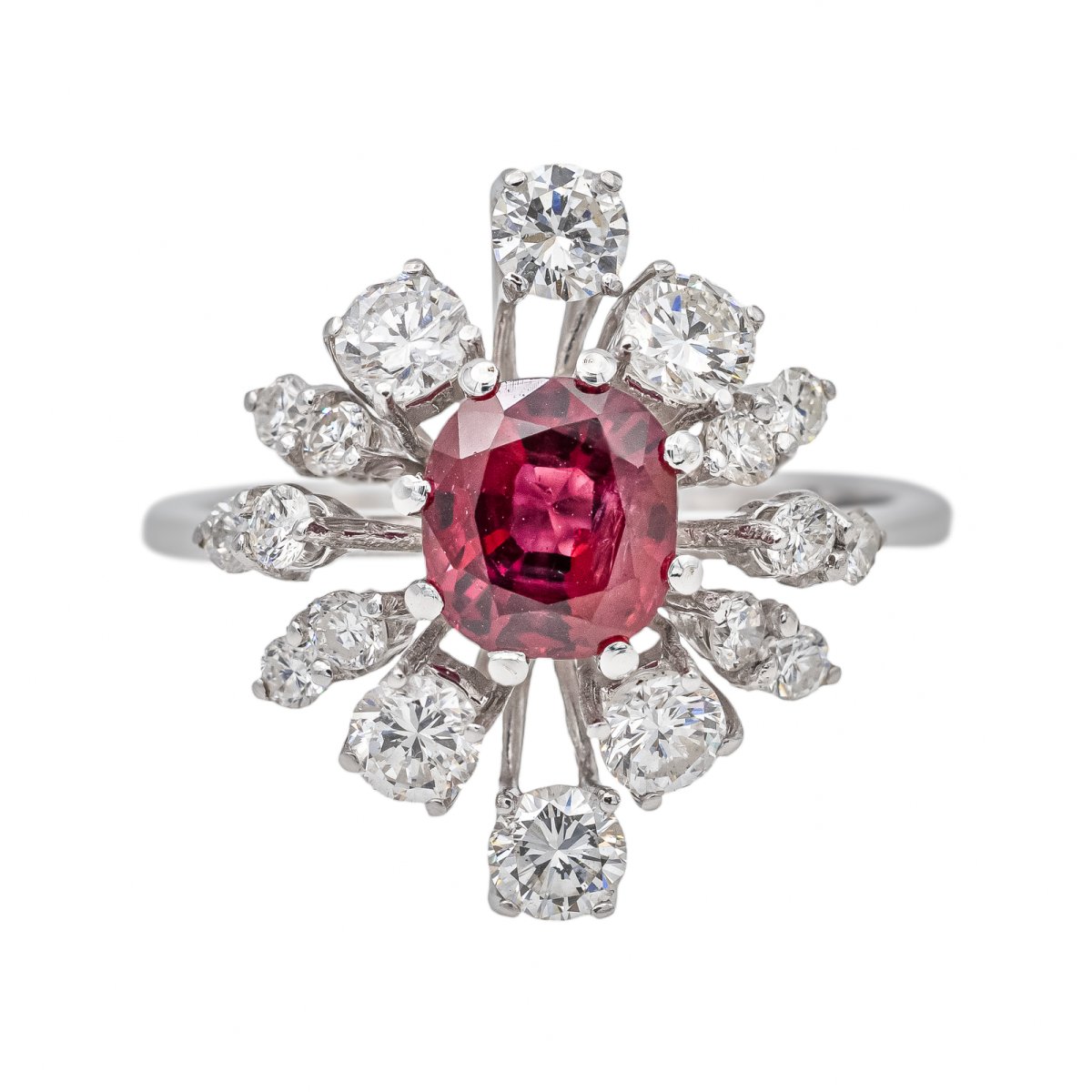 Bague Or blanc Rubis - Castafiore