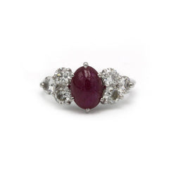 Bague - Or blanc, Rubis & Diamants - Castafiore