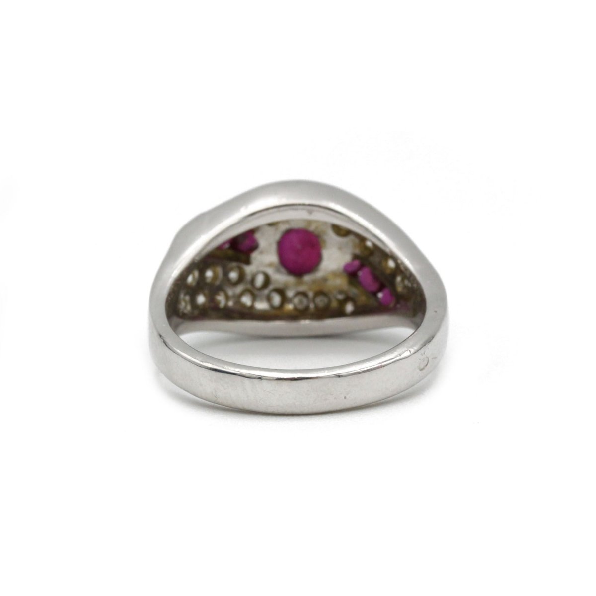 Bague - Or blanc, rubis et diamants - Castafiore