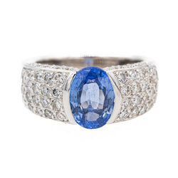 Bague Or blanc Saphir - Castafiore