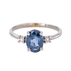Bague Or blanc Saphir - Castafiore